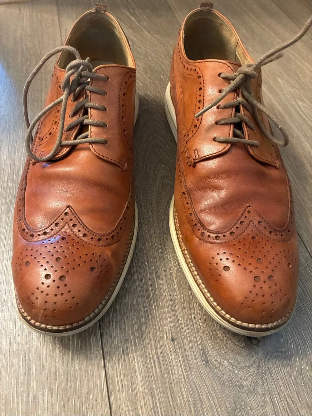 Cole Haan Men’s Brown Leather Wingtip Oxfords size 11.5